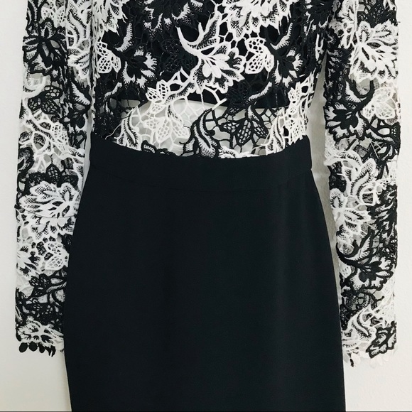 DAILY DEAL! NWT $218 ROMEO & JULIET COUTURE Chic Black and White Lace DRESS S - Picture 7 of 7